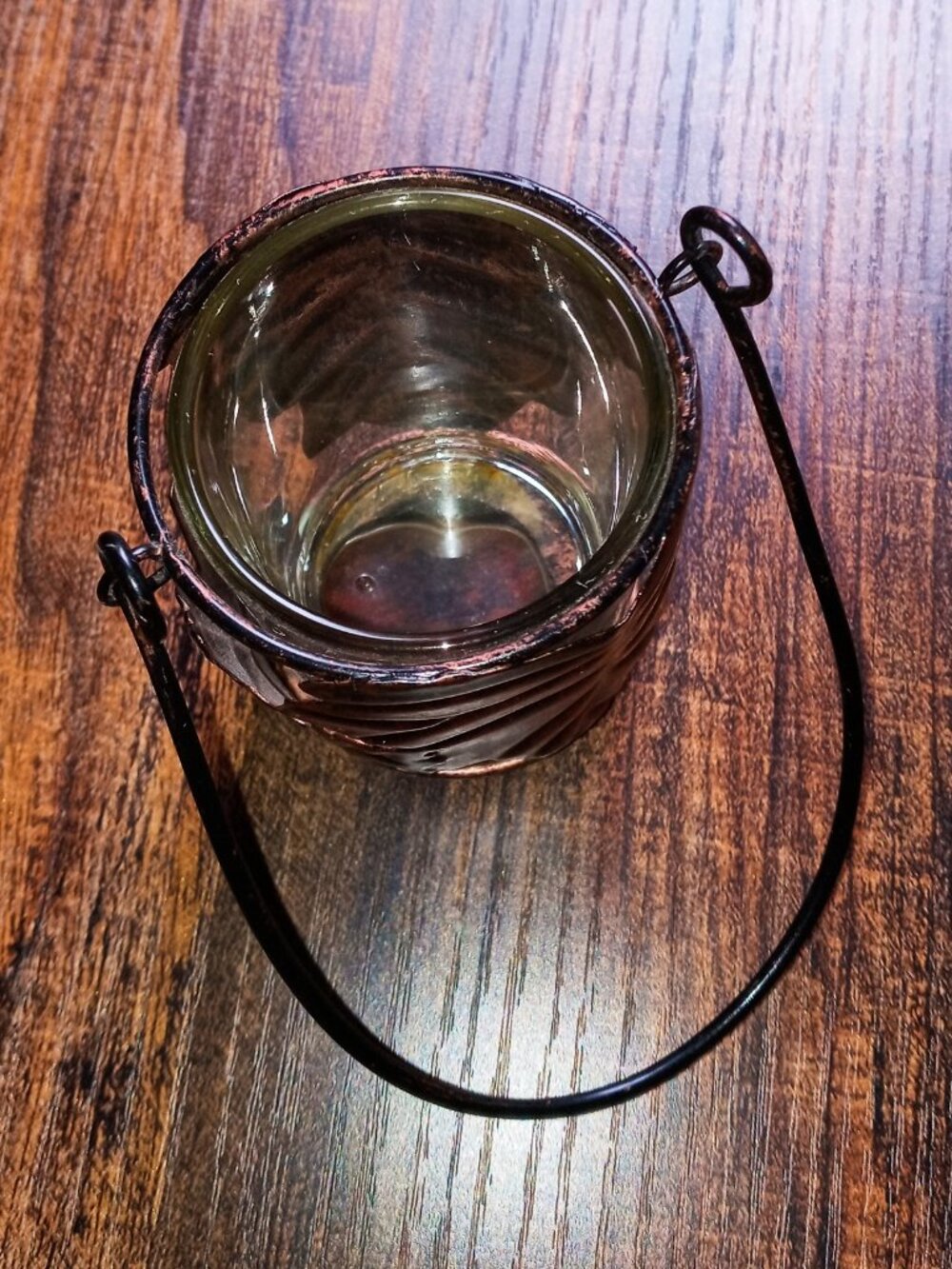 🍁Copper Glass Leaf Votive/Tealight Candle Holder Lantern Decor Hanging Rustic🍁 - Picture 8 of 14